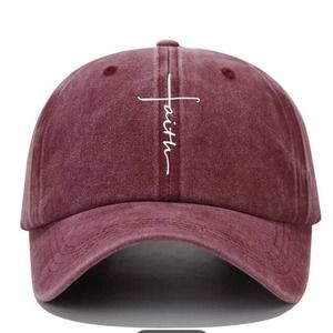 New Faith Baseball Cap (Wine Red Color)